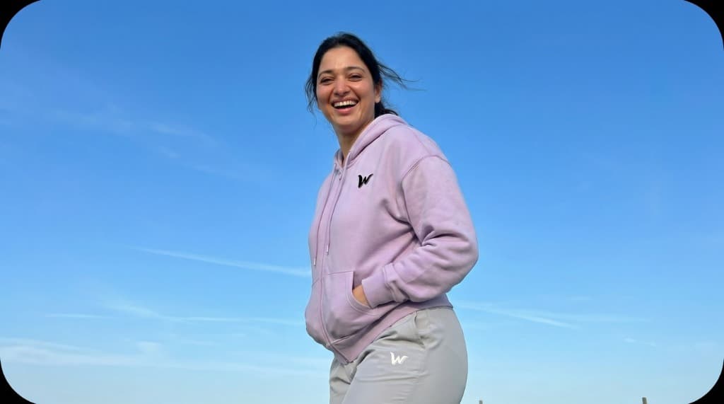 Wamaaz lead model in the signature lavender activewear hoodie